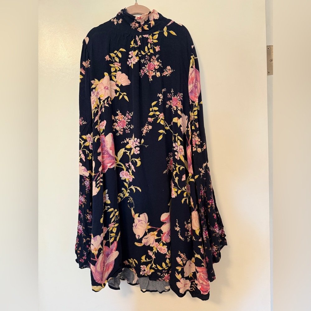 Free People Tate mini dress S floral print long sleeve